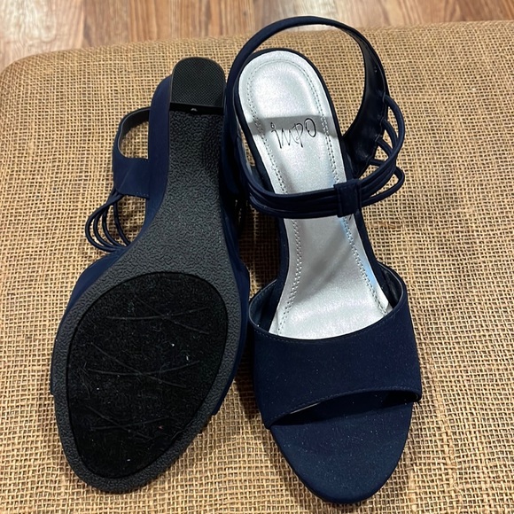 NWOT Navy Blue Wedges - Picture 1 of 2